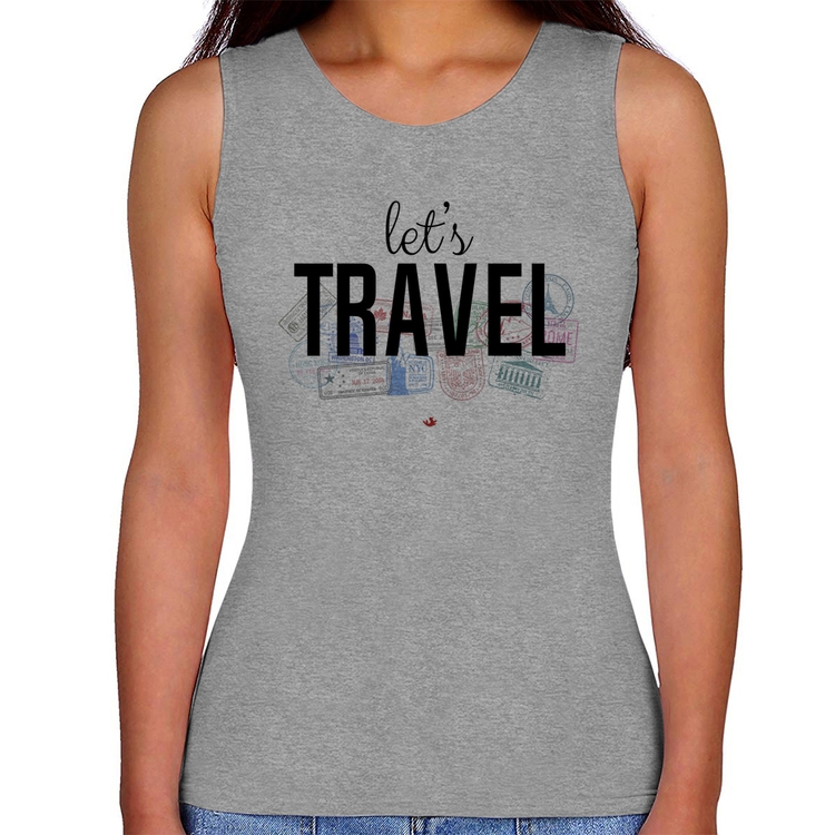 Regata Feminina Let's Travel - Cinza