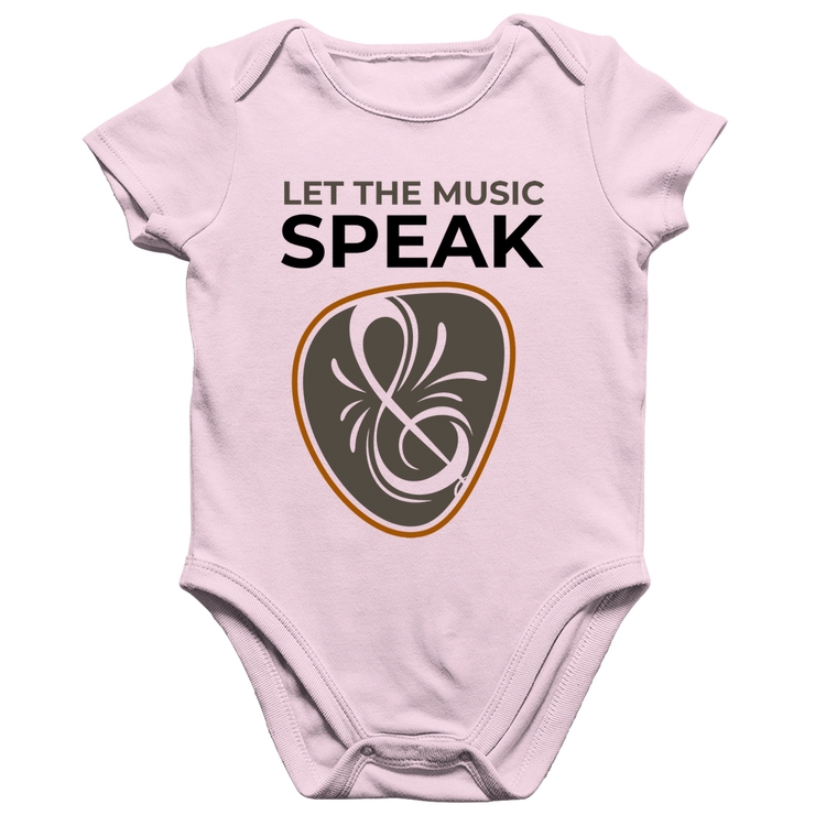 Body Bebê Algodão Let the music speak - Rosa Bebê