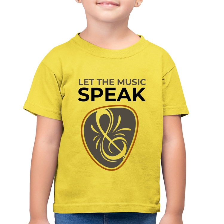 Camiseta Algodão Infantil Let the music speak - Amarelo Canário