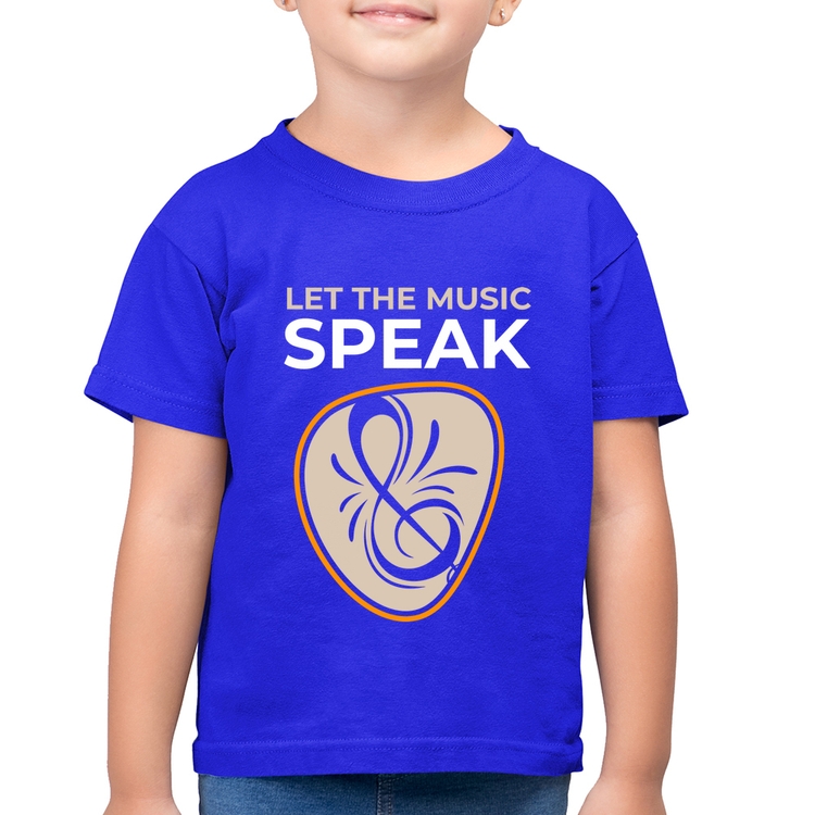 Camiseta Algodão Infantil Let the music speak - Azul Royal