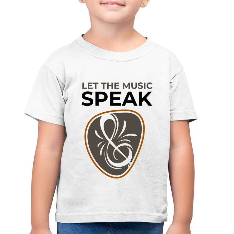 Camiseta Algodão Infantil Let the music speak - Branca