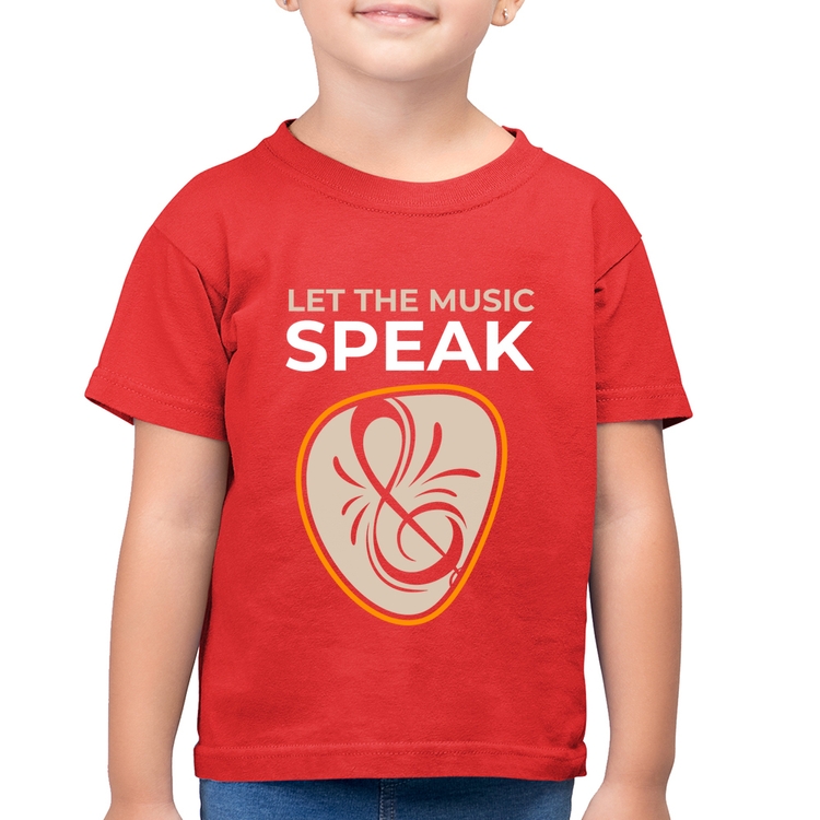Camiseta Algodão Infantil Let the music speak - Vermelha