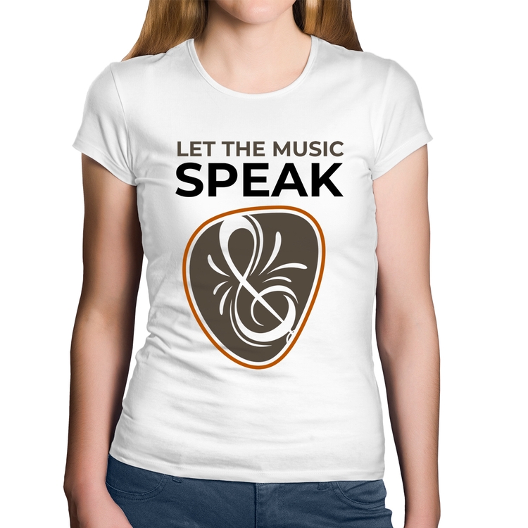 Baby Look Algodão Let the music speak - Branca