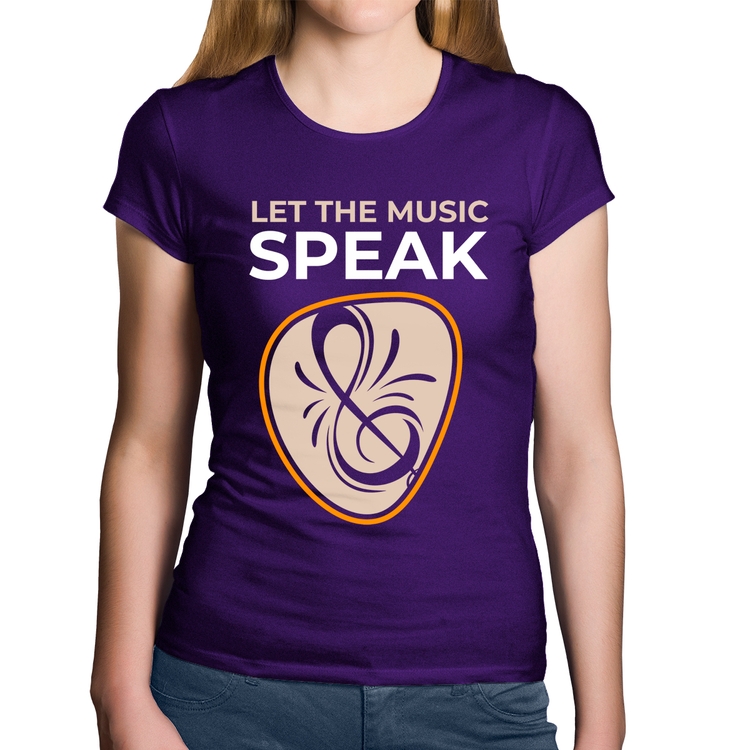 Baby Look Algodão Let the music speak - Roxa