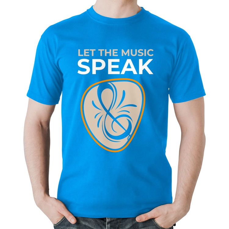 Camiseta Algodão Let the music speak - Azul