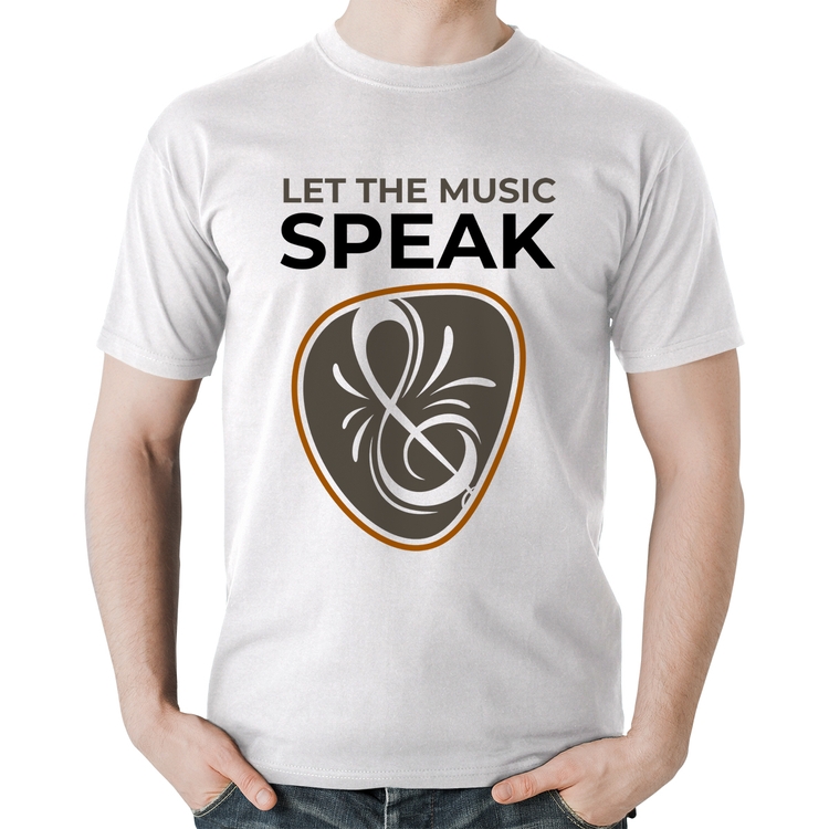 Camiseta Algodão Let the music speak - Branca