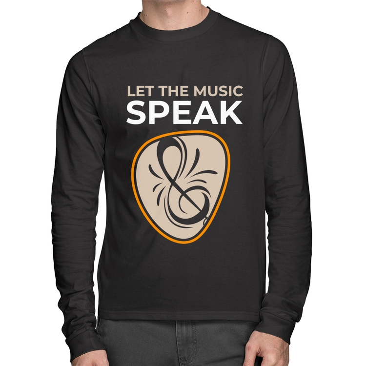 Camiseta Algodão Let the music speak Manga Longa