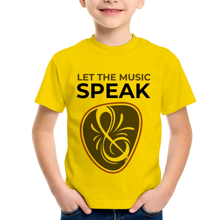 Camiseta Infantil Let the music speak - Amarela