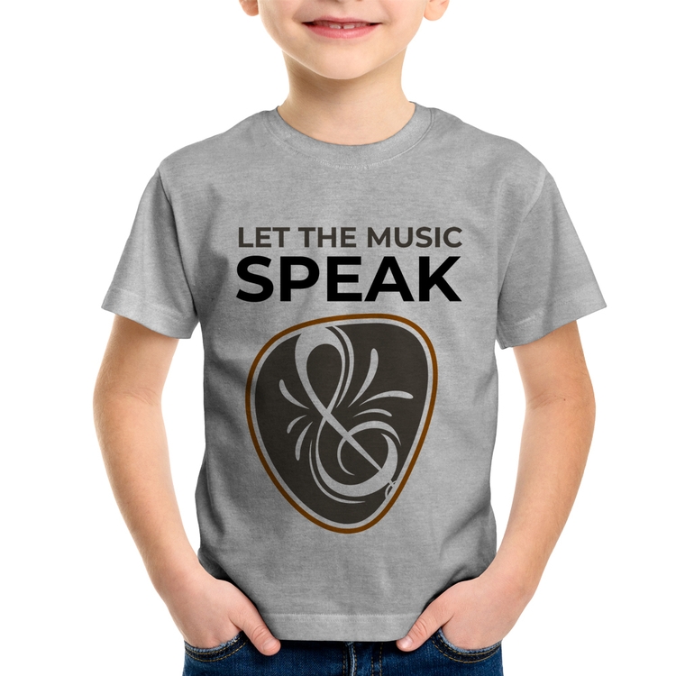 Camiseta Infantil Let the music speak - Cinza