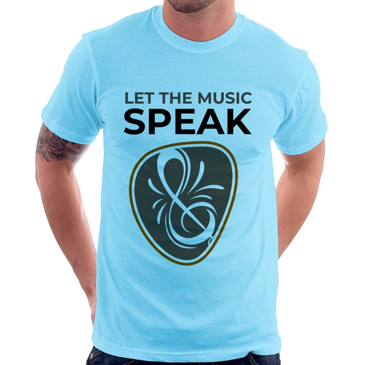 Camiseta Let the music speak - Azul Bebê