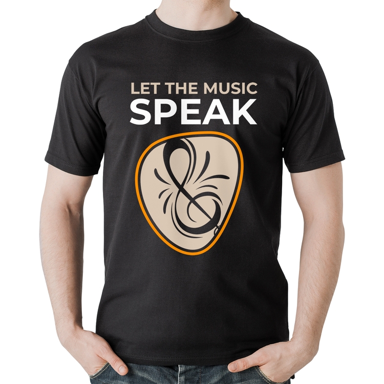 Camiseta Algodão Let the music speak