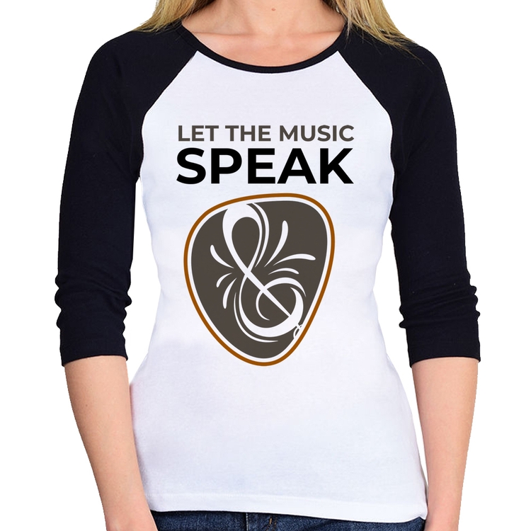 Baby Look Raglan Let the music speak Manga 3/4