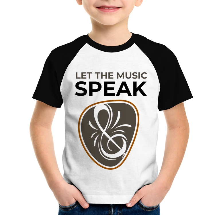 Camiseta Raglan Infantil Let the music speak
