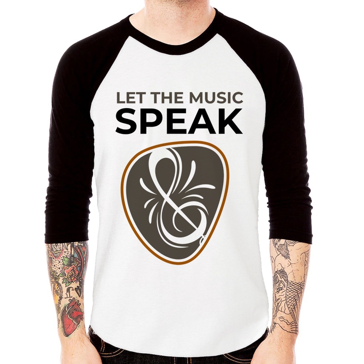 Camiseta Raglan Let the music speak Manga 3/4