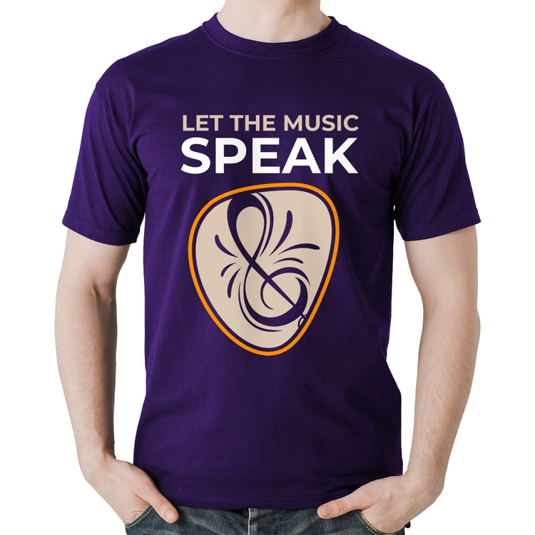 Camiseta Algodão Let the music speak - Roxa
