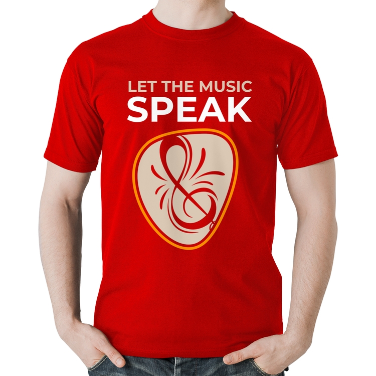 Camiseta Algodão Let the music speak - Vermelha