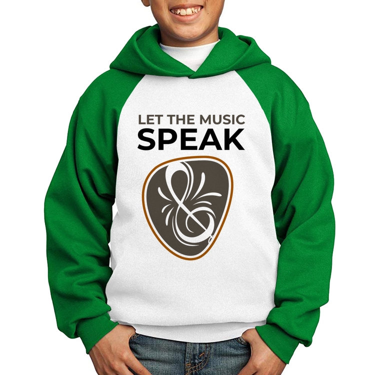 Moletom Infantil Let the music speak - Branco/Verde
