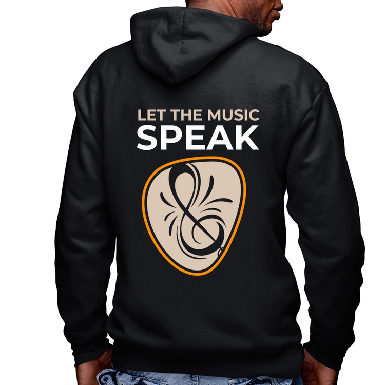 Blusa Moletom Let the music speak Masculina com Capuz e Zíper