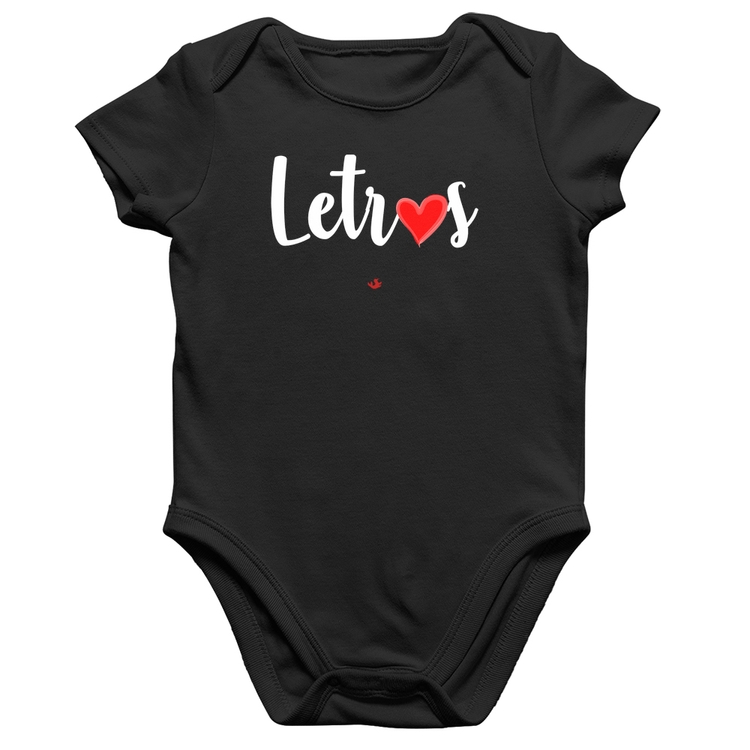 Body Bebê Algodão Letras por amor