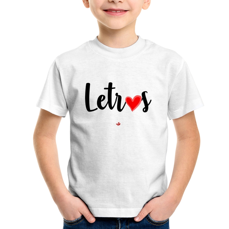 Camiseta Infantil Letras por amor
