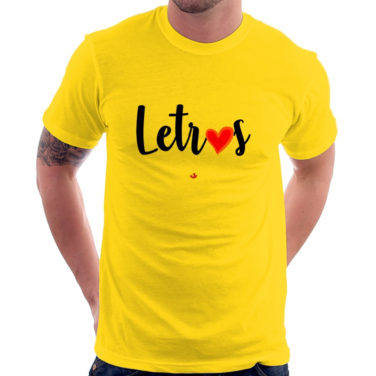 Camiseta Letras por amor - Amarela
