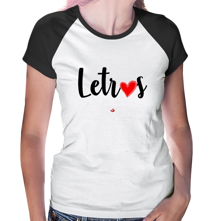 Baby Look Raglan Letras por amor