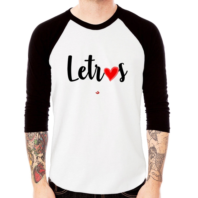Camiseta Raglan Letras por amor Manga 3/4