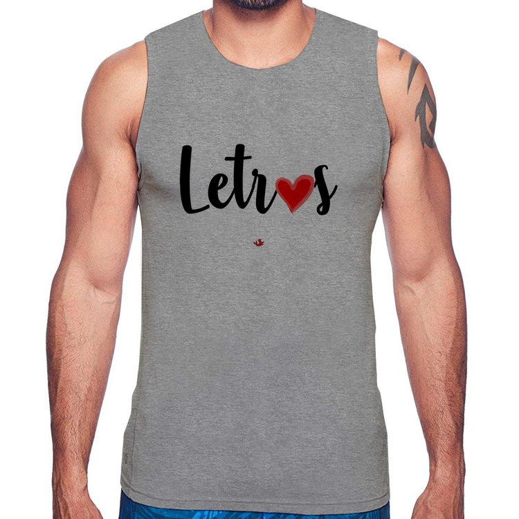 Regata Letras por amor - Cinza