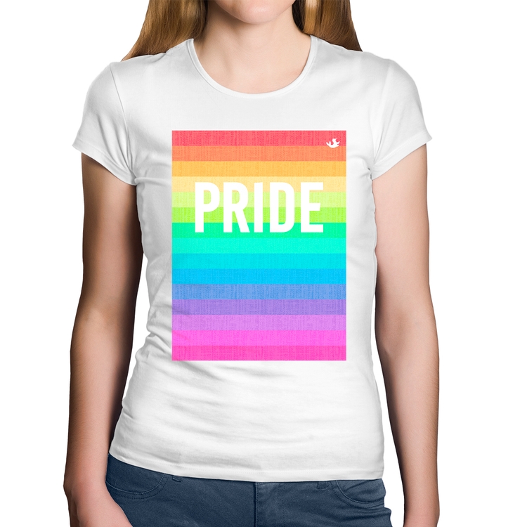 Baby Look Algodão LGBT Pride - Arco-íris Orgulho - Branca