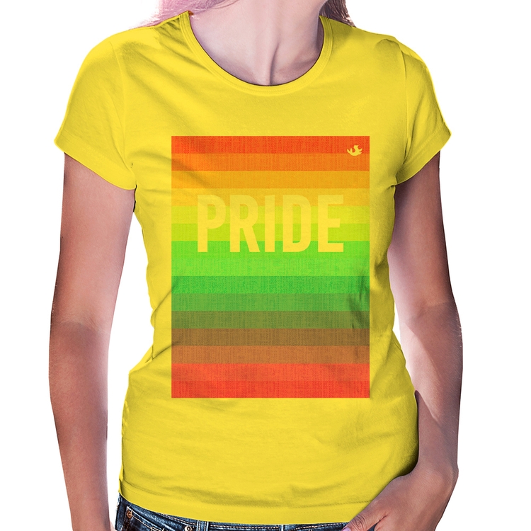 Baby Look LGBT Pride - Arco-íris Orgulho - Amarela