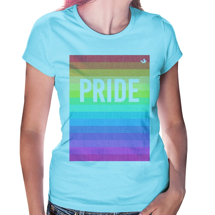 Baby Look LGBT Pride - Arco-íris Orgulho - Azul Bebê