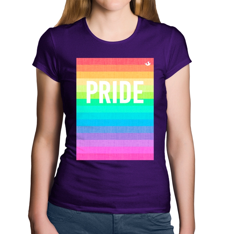 Baby Look Algodão LGBT Pride - Arco-íris Orgulho - Roxa