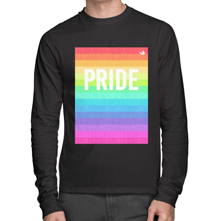 Camiseta Algodão LGBT Pride - Arco-íris Orgulho Manga Longa