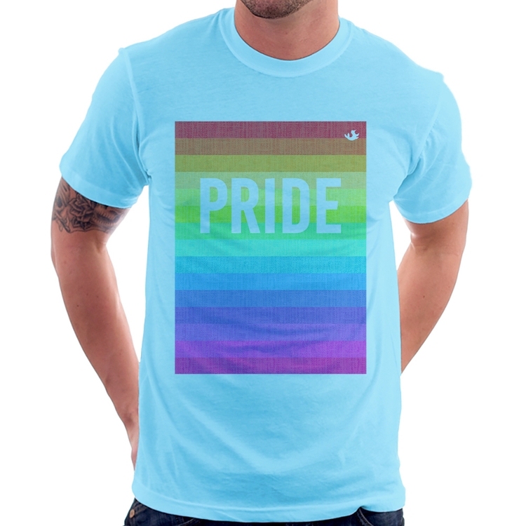 Camiseta LGBT Pride - Arco-íris Orgulho - Azul Bebê
