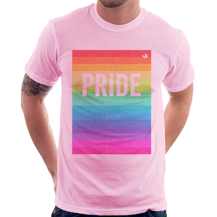 Camiseta LGBT Pride - Arco-íris Orgulho - Rosa Bebê