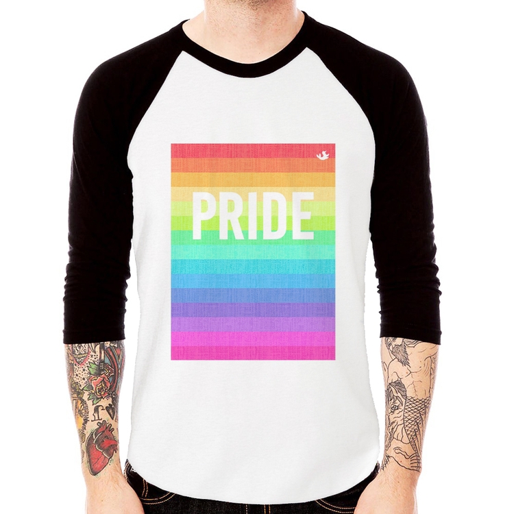 Camiseta Raglan LGBT Pride - Arco-íris Orgulho Manga 3/4