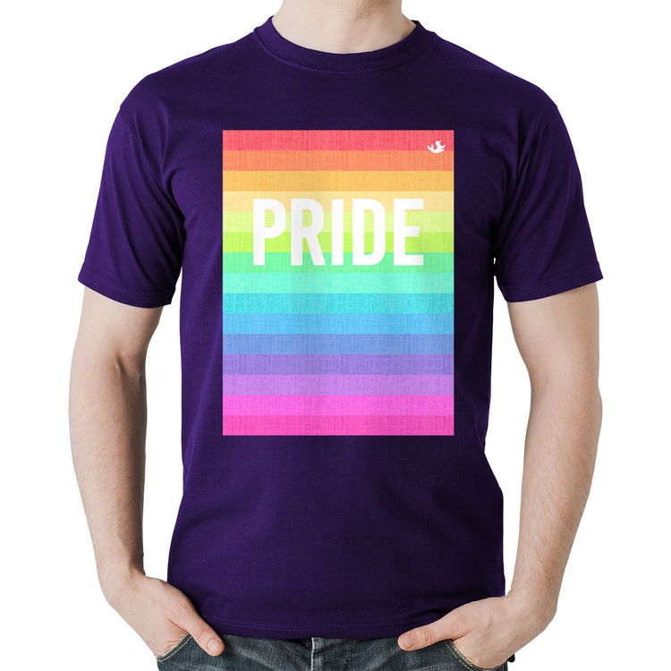 Camiseta Algodão LGBT Pride - Arco-íris Orgulho - Roxa