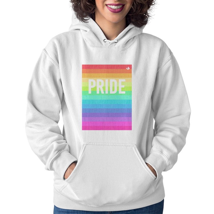 Moletom Feminino LGBT Pride - Arco-íris Orgulho - Branco