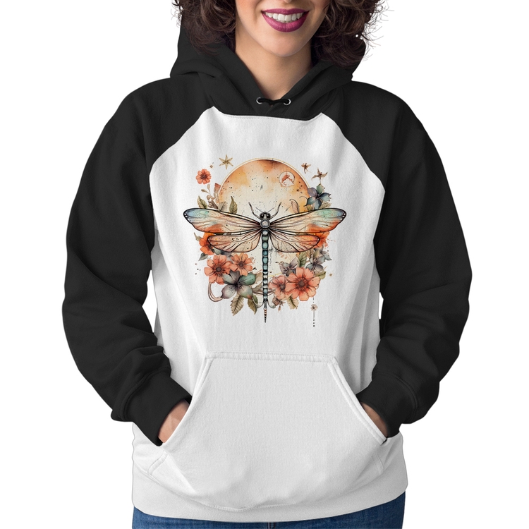 Moletom Feminino Libélula, Lua e Flores