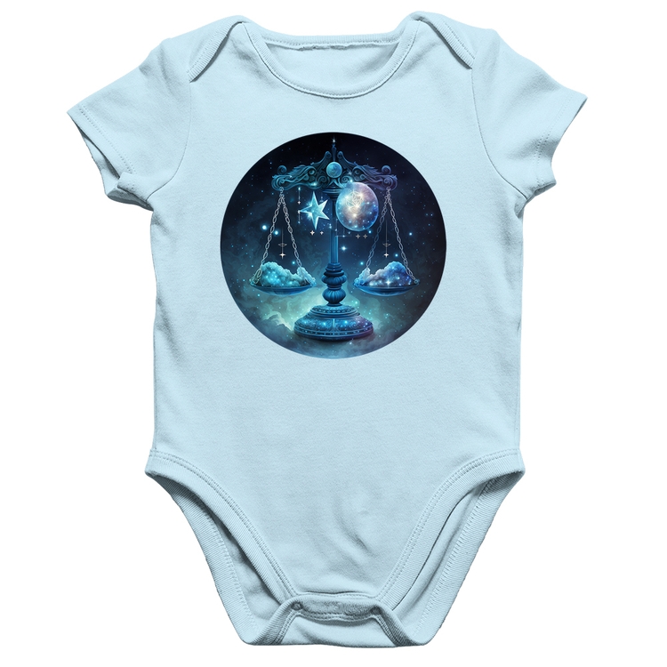 Body Bebê Algodão Libra Sígno - Azul Bebê