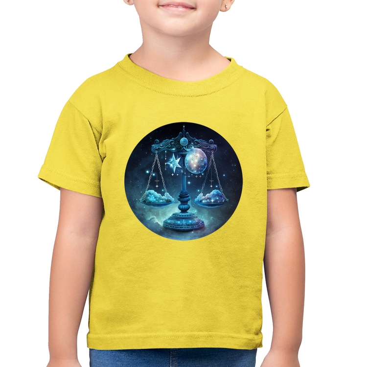 Camiseta Algodão Infantil Libra Signo - Amarelo Canário