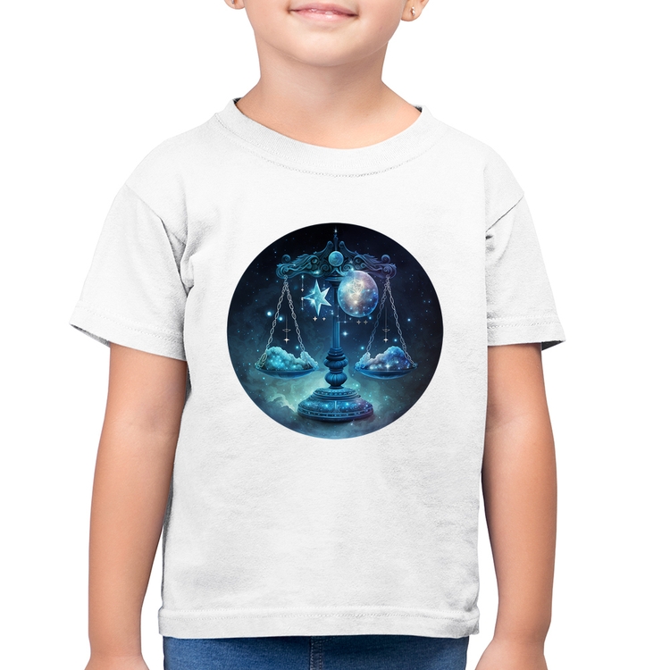 Camiseta Algodão Infantil Libra Signo - Branca