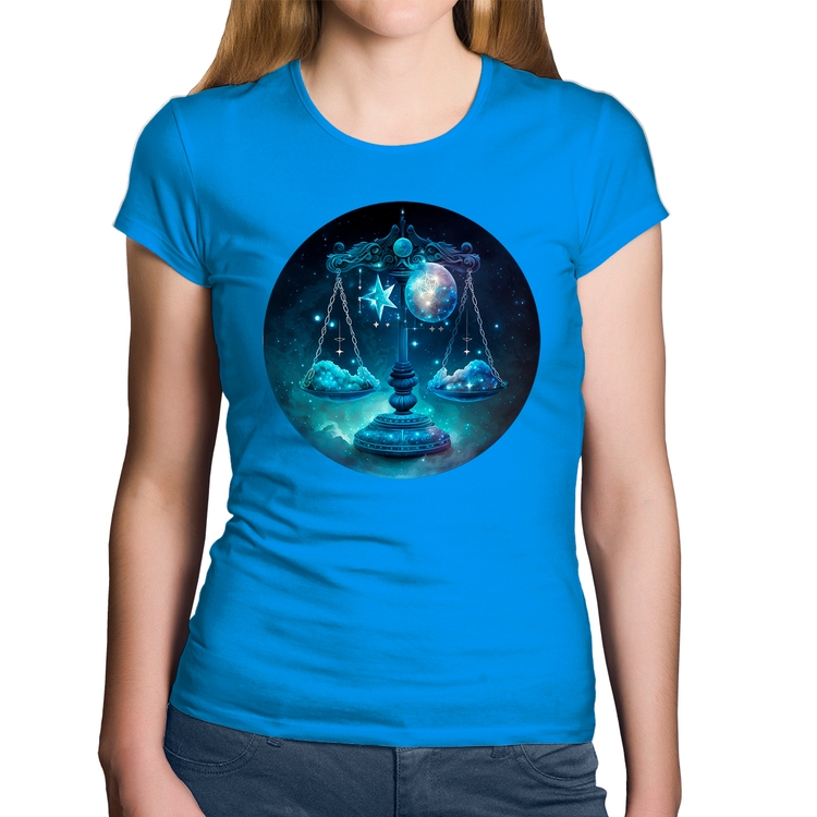 Baby Look Algodão Libra Sígno - Azul