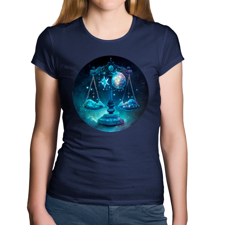 Baby Look Algodão Libra Sígno - Marinho