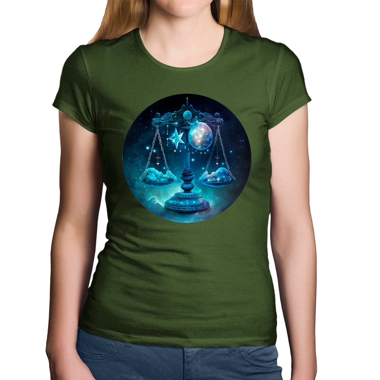 Baby Look Algodão Libra Sígno - Musgo