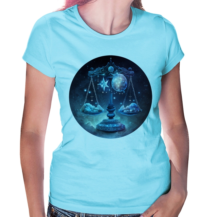 Baby Look Libra Sígno - Azul Bebê