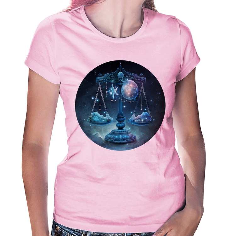 Baby Look Libra Sígno - Rosa Bebê