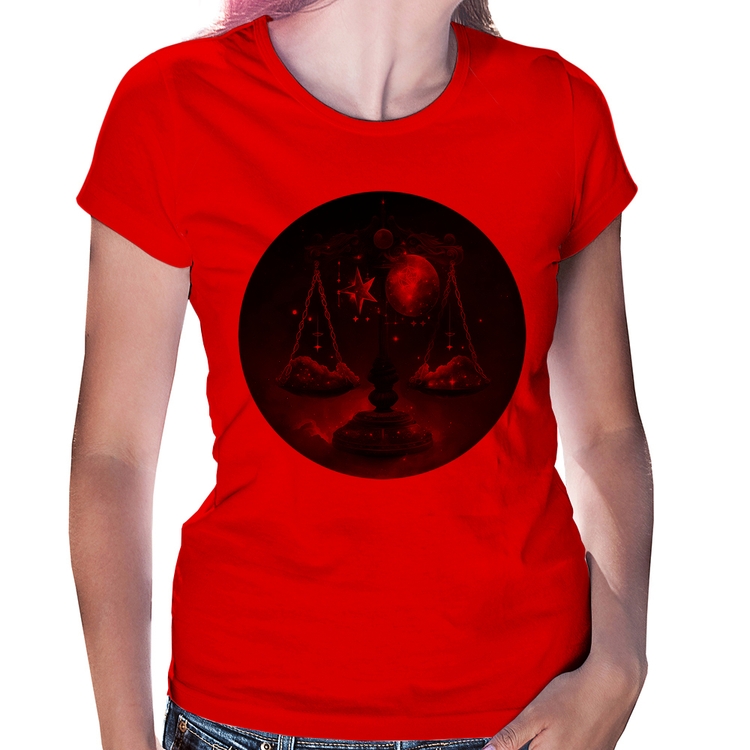 Baby Look Libra Sígno - Vermelha