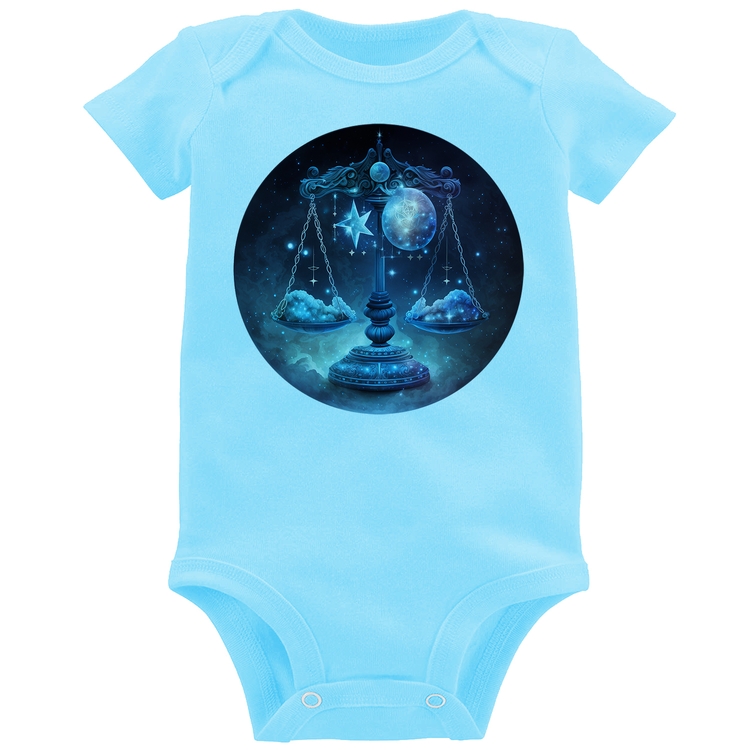 Body Bebê Libra Sígno - Azul Bebê