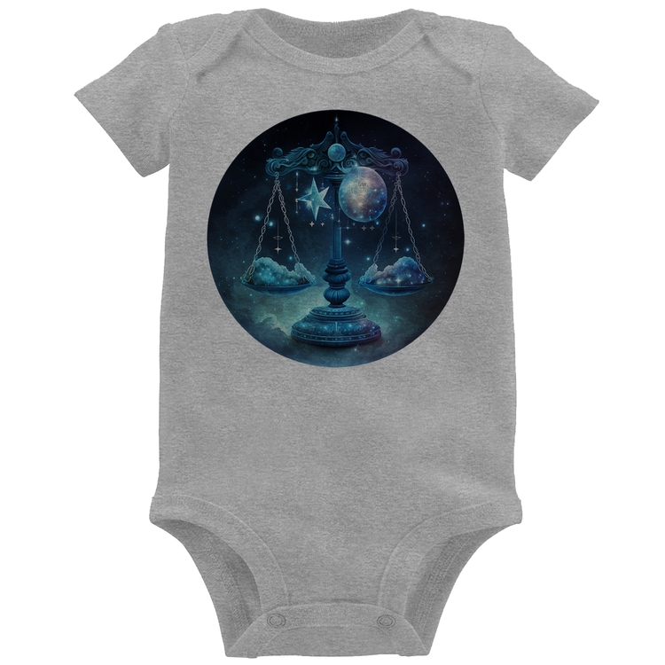 Body Bebê Libra Sígno - Cinza